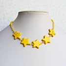 Yellow Magnesite Stars Necklace