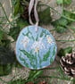 Summer Seconds Snowdrop hand-painted log slice Christmas decoration 