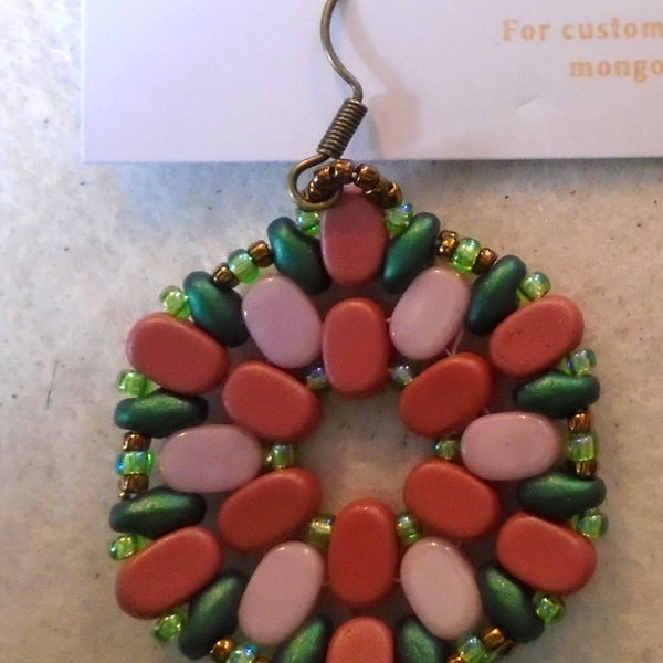 Hexagonal bead earrings (customisable)