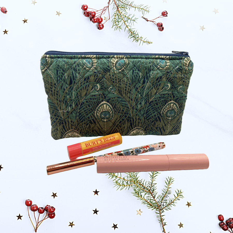 Zipper pouch in Liberty Hera quilted tana lawn