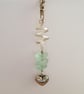 Sea Glass Heart Bag Charm - Mint Green Handbag Clip