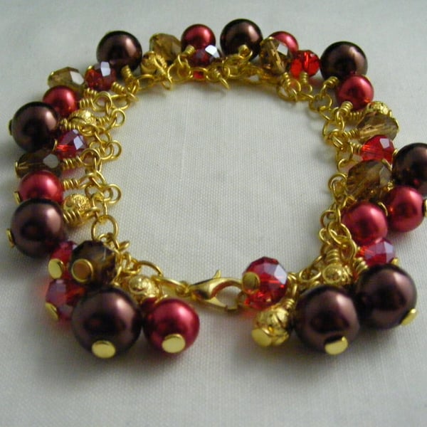 Red and Brown Charm Bracelet