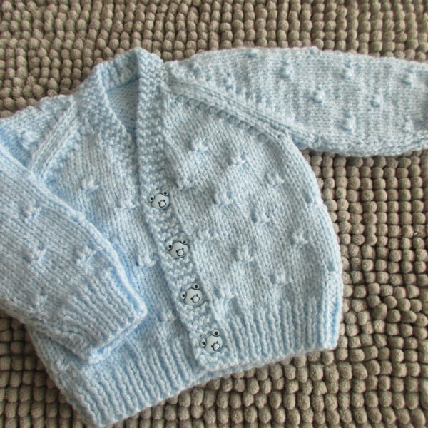 14" Newborn Baby Boys Knots Patterned Cardigan