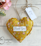Personalised Hanging Floral Fabric Heart Decoration. Gift For Her. Heart Decor  - Image 2