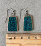 Handmade Turquoise Ceramic Earrings UK. Blue Clay Dangle Earrings Hypoallergenic - Image 8