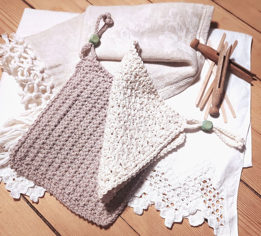 His and Her reusable Washcloth, Face Cloth, 100% recycled cotton