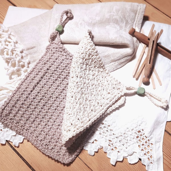 His and Her reusable Washcloth, Face Cloth, 100% recycled cotton