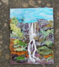 Textile art picture - Waterfall -  Needle felted using wool fibres - Image 4