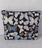 Large zipped pouch, project bag, cosmetic bag, butterflies - Image 2