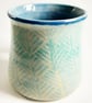 Large Blue Patterned Mug - Hand Thrown Stoneware Ceramic Mug - Image 3