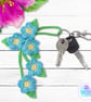 Forget me not flower bag charm. Forget me not keyring. - Image 3