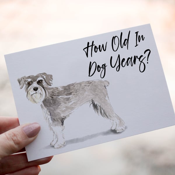 Schnauzer Dog Birthday Card, Dog Birthday Card, Personalized Dog Breed Card