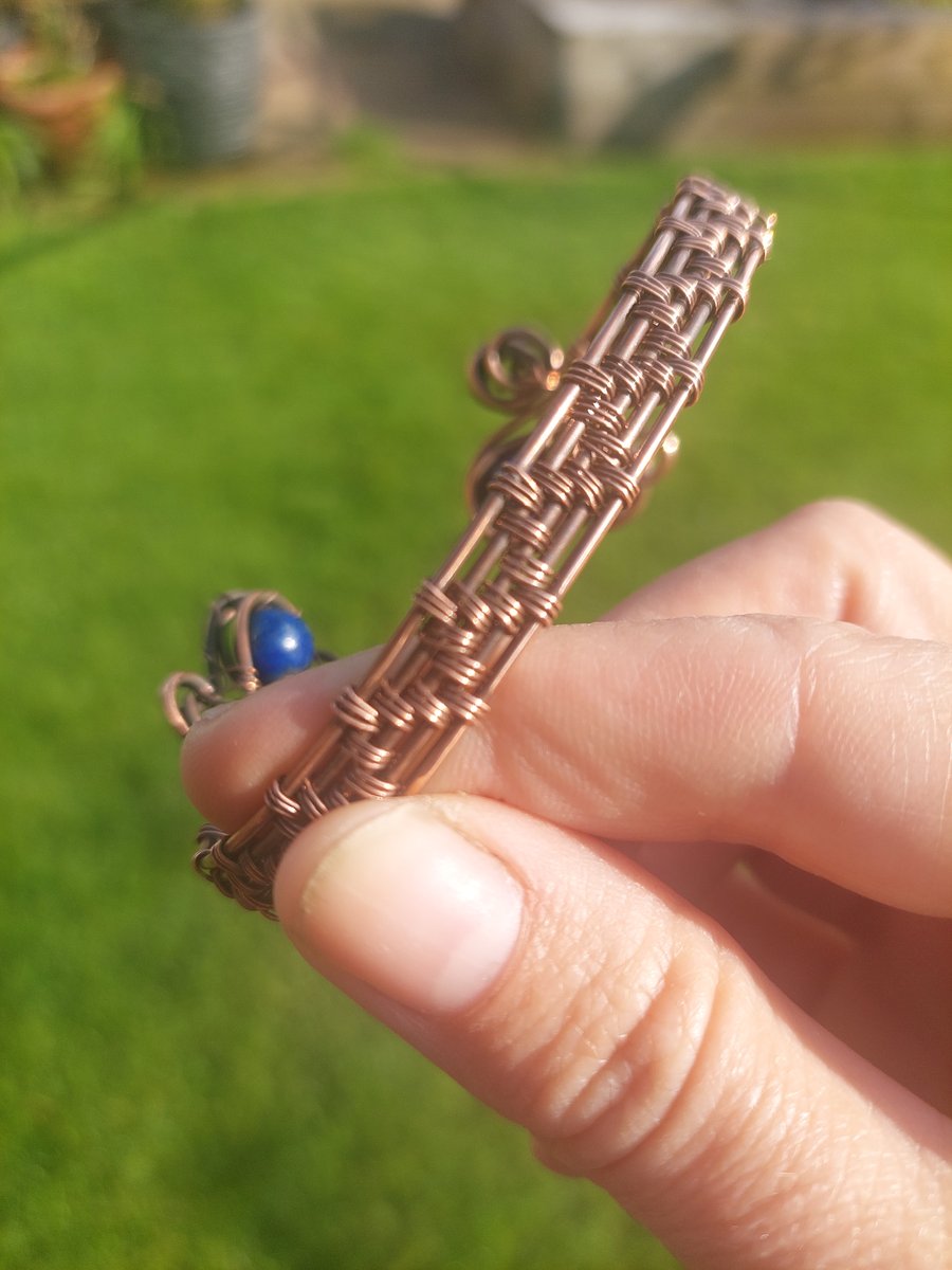 Lapis Lazuli Raw Copper Bracelet 
