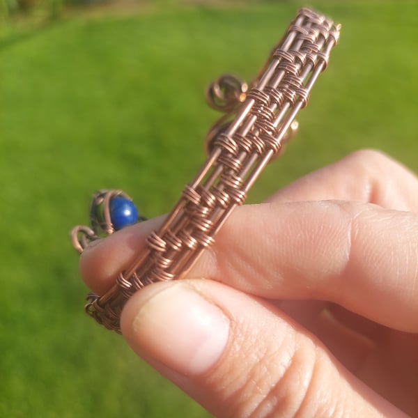 Lapis Lazuli Raw Copper Bracelet 