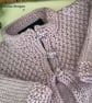 Designer Baby Girl's Hand Knitted Designer Lilac Cardigan 6-12 Months  - Image 3