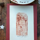 Angels , hand printed art.