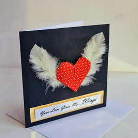 Handmade Origami Valentine, Engagement, Anniversary Card 