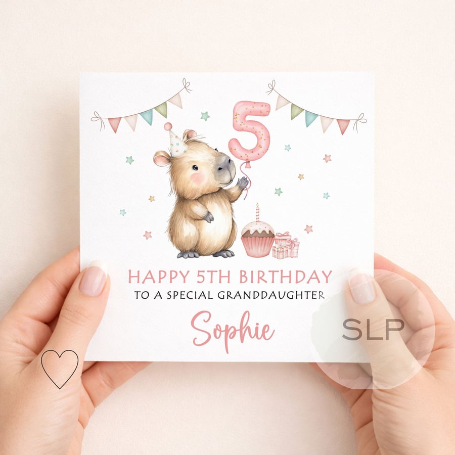 Personalised Capybara Birthday Card – Cute Capybara Birthday Card