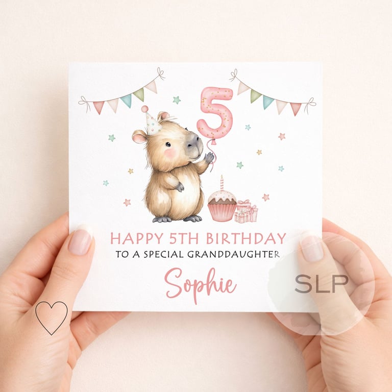 Personalised Capybara Birthday Card – Cute Capybara Birthday Card