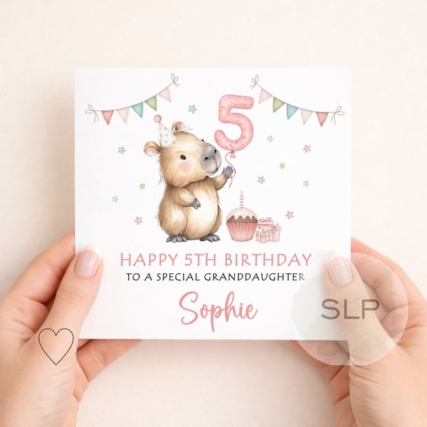 Personalised Capybara Birthday Card – Cute Capybara Birthday Card