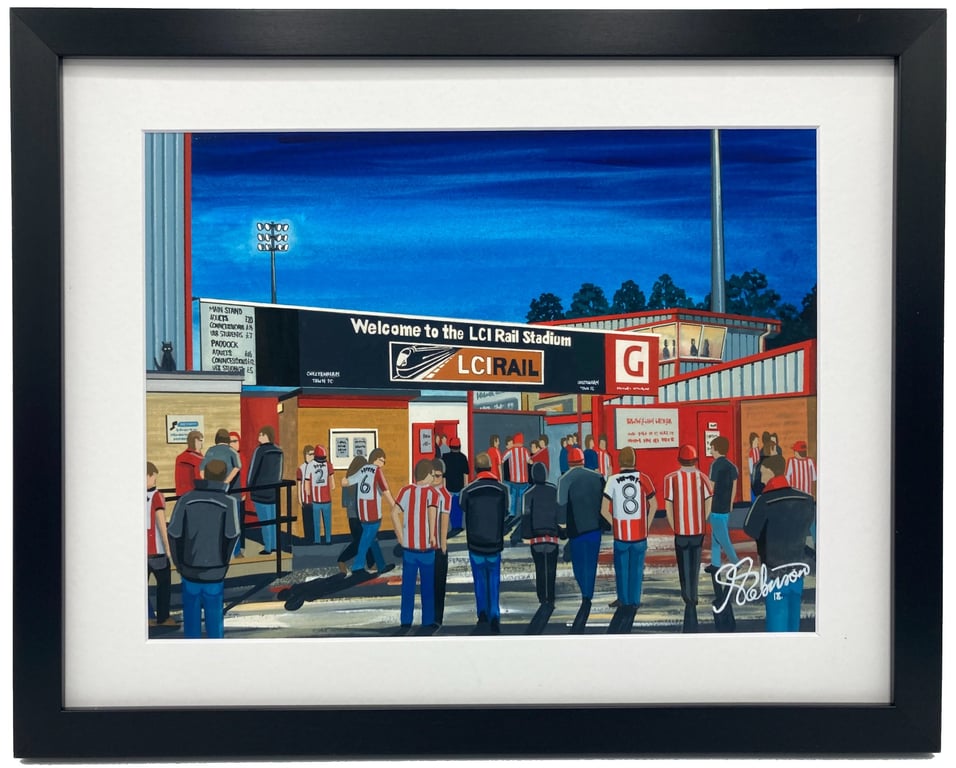 Cheltenham. Framed & Unframed Fine Art Print, Town Football Club FC Stadium Gift