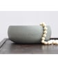 Handmade Concrete Trinket Dish: Little Ash Grey rustic Jewelry and Coin Bowl Tex