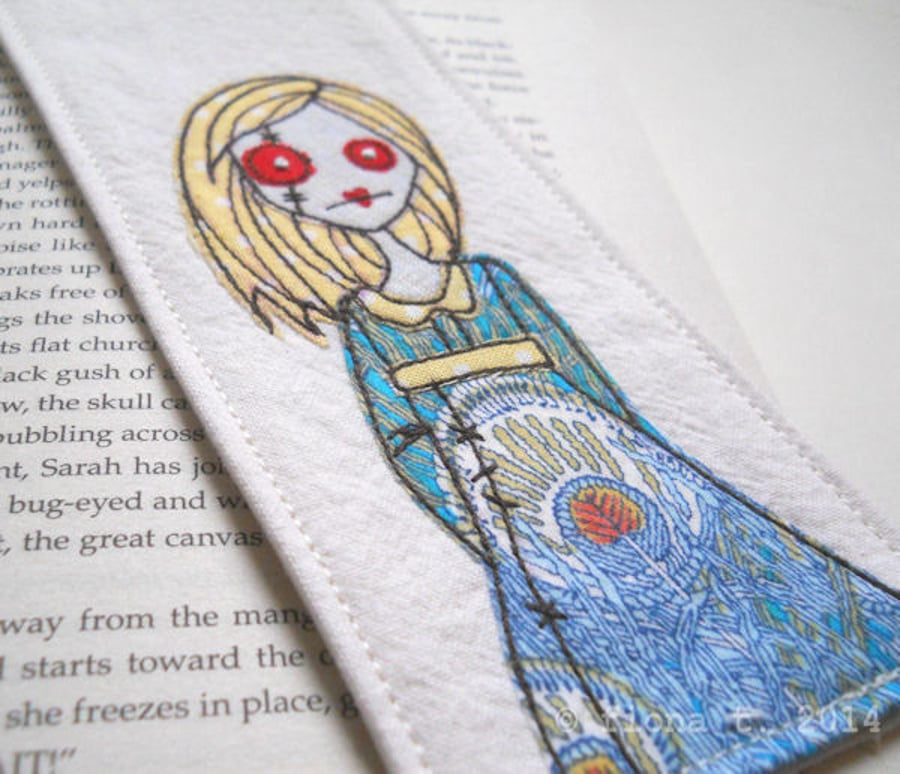 embroidered zombie bookmark