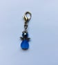 Beaded Angel Zipper Pull Bag Charm in Blue - Image 1
