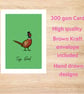 Top Dad Pheasant Card - Funny Dad Birthday Card - Father's Day Card - Hand Drawn - Image 10