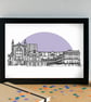 Bath Skyline Art Print - Image 1