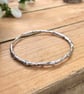 Handmade Chunky Silver Twig Bangle - Image 6
