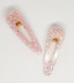 Pastel Pink Glitter Hair Clips