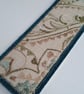 Textile bookmark - aqua blue embroidered curtain, wool and velvet fabrics - Image 7