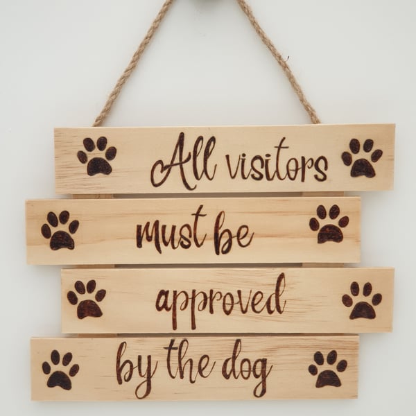 Funny wooden sign for a dog lover handburnt using pyrography 