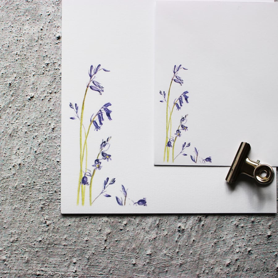 Bluebell Letter Writing Paper Hand Designed By CottageRts
