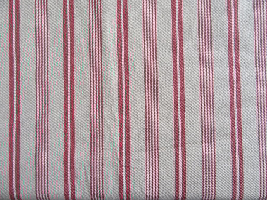 Fabric - Curtain weight striped twill cotton fabric