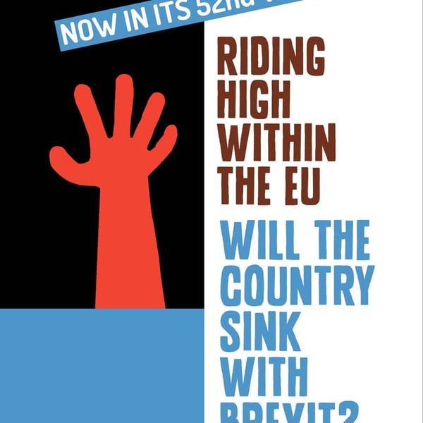 The Flailing, Sinking Brexit Hand Greeting Card
