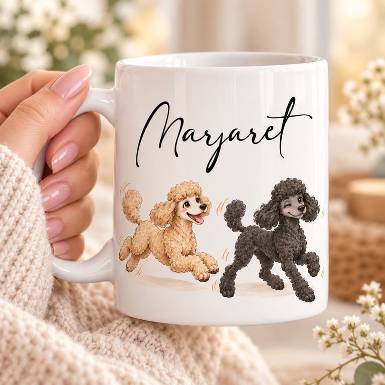 Personalised Poodle Mug with Name – Gift for Dog Lovers
