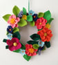 Handmade Felt Flowers Door Wreath 
