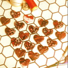 Perfectly Imperfect Heart buttons - 30mm - red marble effect