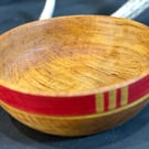 Large Sycamore Eating Bowl with Red and Yellow Milk Paint