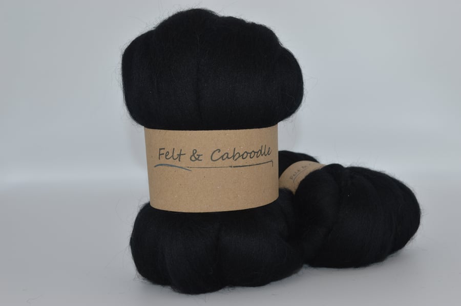 Raven Black Corriedale top 