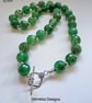 Designer Emerald Green Agate Silver Plated Necklace. ONE OFF - Image 8