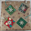 Pack of 4 wooden snowflake handmade Christmas gift tags