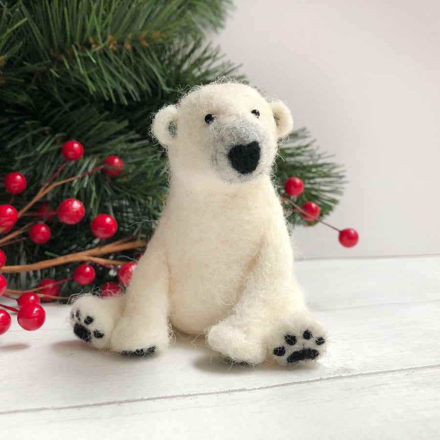 Needle Felting Kit - Polar Bear - make your own polar bear decoration