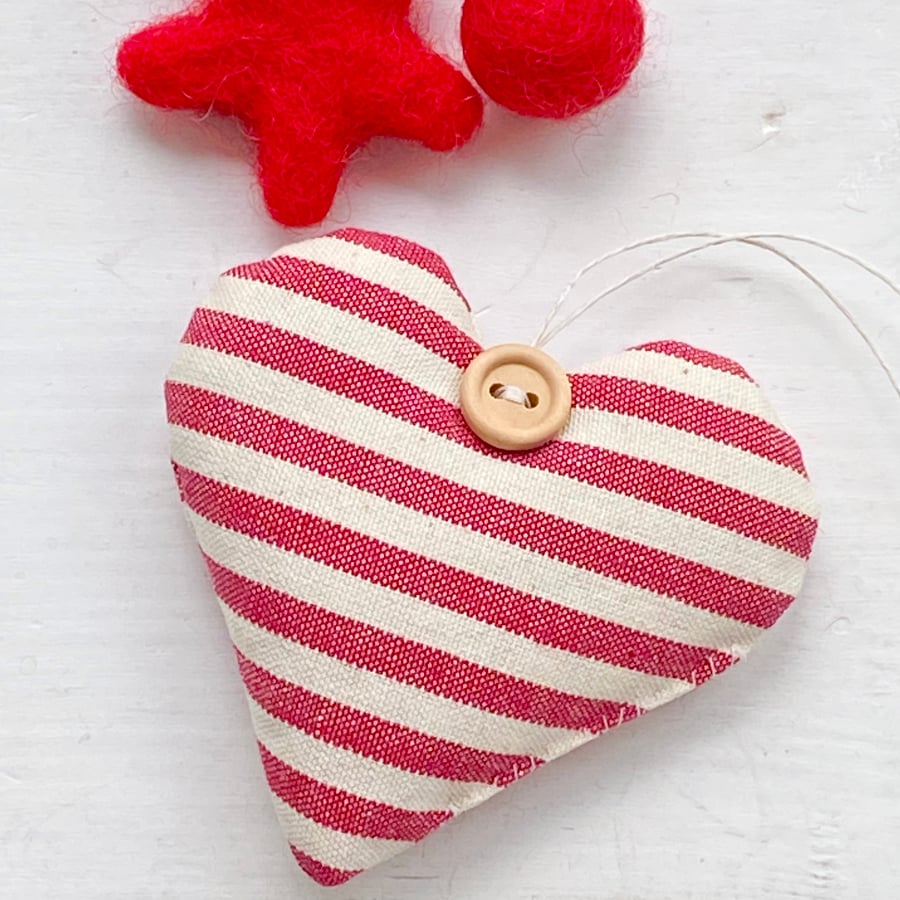 SALE ITEM - POST BOX RED STRIPED HEART