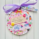 Personalised Teacher Gift Hoop, Butterfly Keepsake, End Of Term UK
