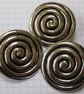 3 Large Silver Spiral Buttons - Image 2
