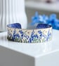 Bluebell cuff bracelet, blue wild flowers, jewellery gifts. (768)            