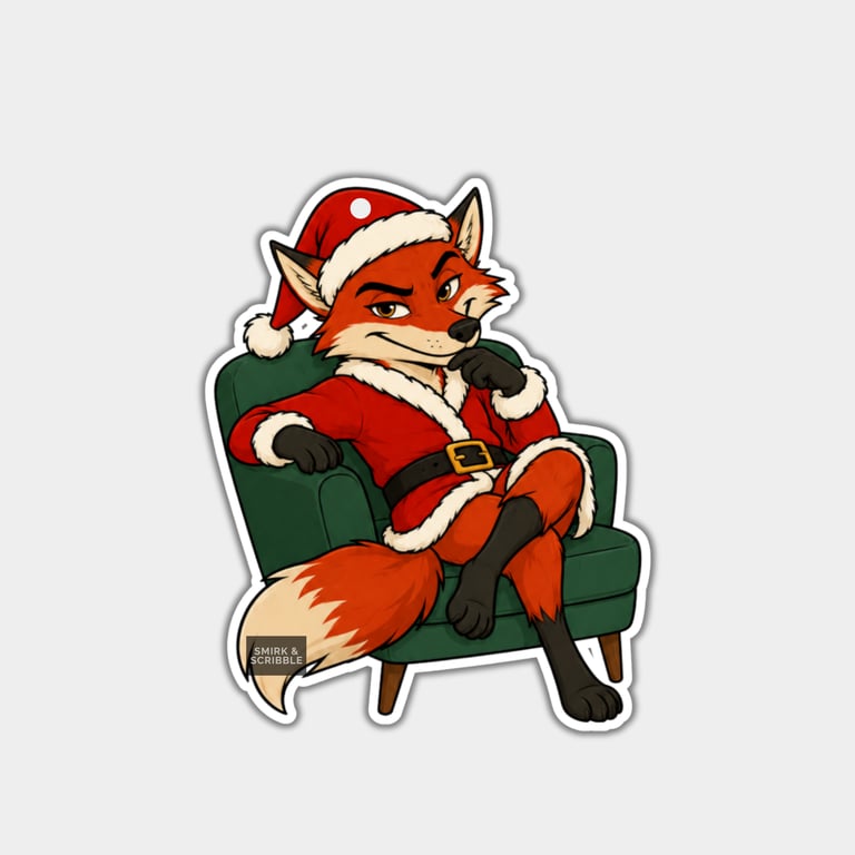 Unique Funny Christmas Gift Tags For Adults, 6pk - Cute Armchair Fox